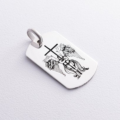 Серебряный жетон "Ангел Хранитель. Молитва" (большой) 133350-8 №5