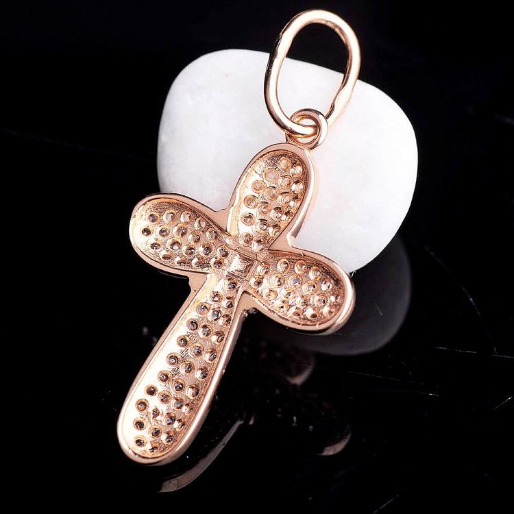 Золотий хрестик з камінням п01929 від ювелірного магазину Онікс - 1