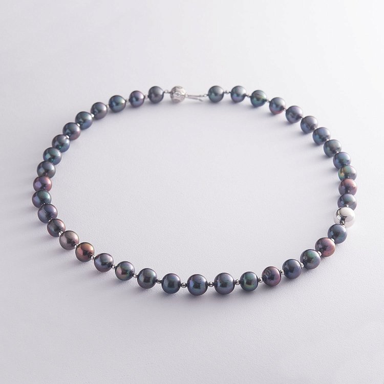 Колье из жемчуга с бриллиантами бусы725 от ювелирного магазина Оникс