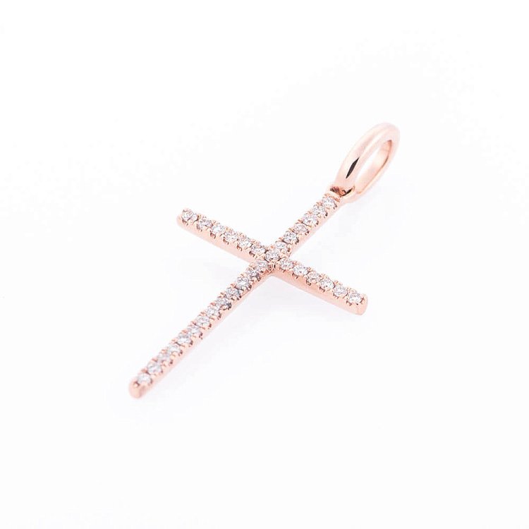 Золотой крестик с бриллиантами пб0074ch от ювелирного магазина Оникс - 2