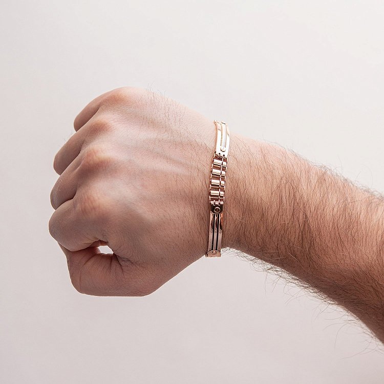 Мужской браслет в красном золоте (оникс) б05015 от ювелирного магазина Оникс - 1