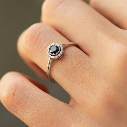 Золота каблучка з діамантами 236091122 №4