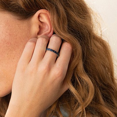 Золота каблучка з сапфірами кб0441gl №5