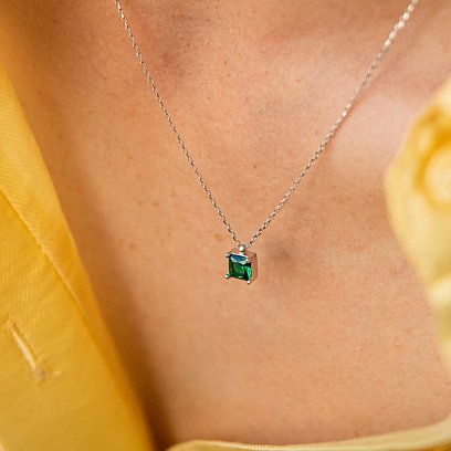 Золоте кольє "Альма" (зелений фіаніт) кол02370 №4