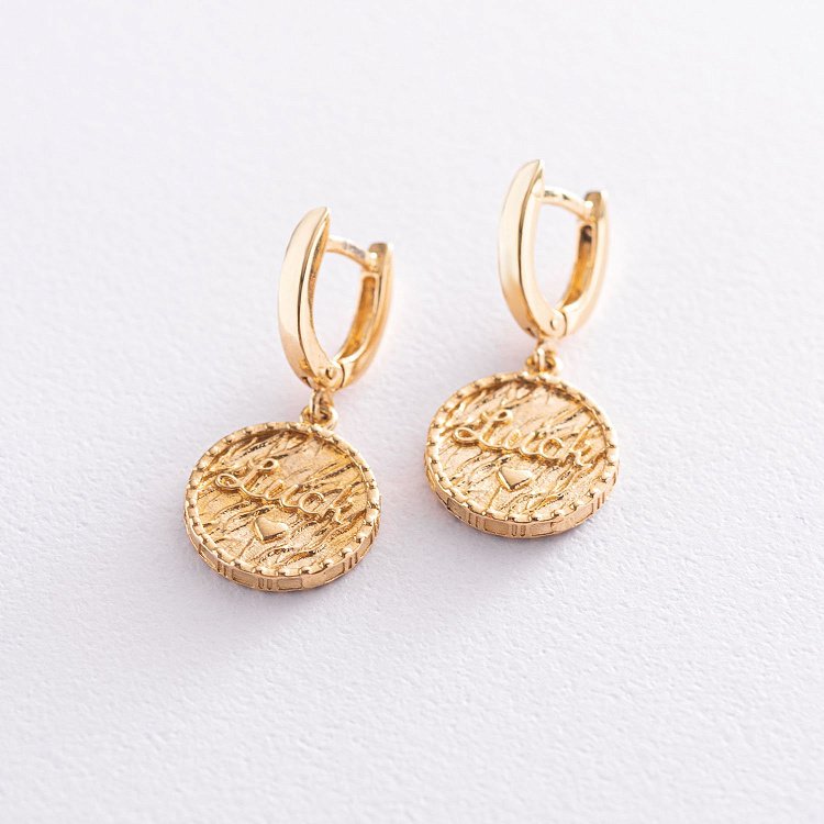 Срібні сережки "Удача" (чорніння, позолота) 122794 від ювелірного магазину Онікс - 4