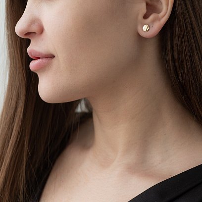 Сережки-пусети з жовтого золота с05447 №3