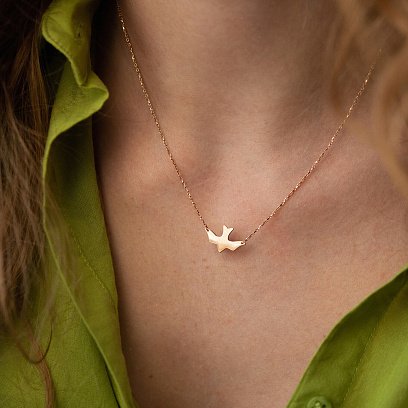 Колье "Ласточка" в красном золоте кол02363 №5