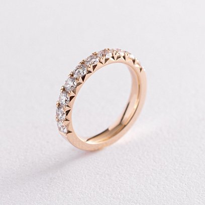 Каблучка в жовтому золоті з діамантами кб0391ri