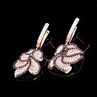 Золоті сережки "Квіточки" з фіанітами с03785 от ювелирного магазина Оникс - 1