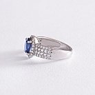 Серебряное кольцо с сапфиром и фианитами 1336/1р-HSPH от ювелирного магазина Оникс - 4