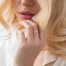Золотое кольцо с фианитами и эмалью 380498е от ювелирного магазина Оникс - 4