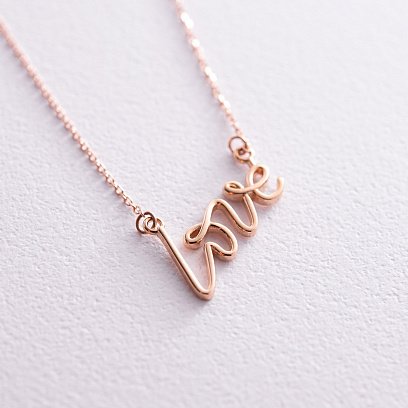 Колье "Love" в красном золоте кол02265 №4