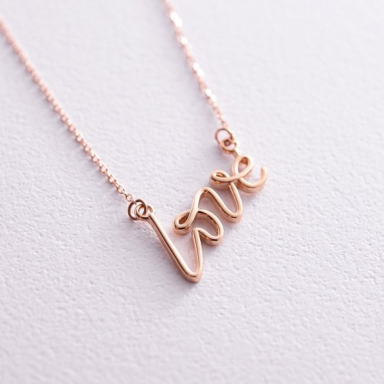 Колье "Love" в красном золоте кол02265 №4