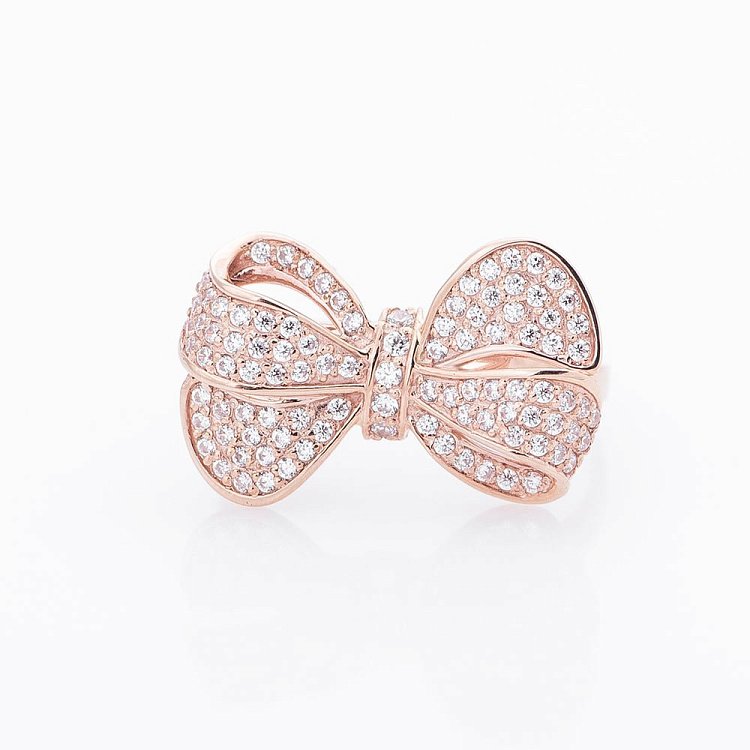 Золотое кольцо "Бантик" с фианитами 02-0832.1.1401 от ювелирного магазина Оникс - 2