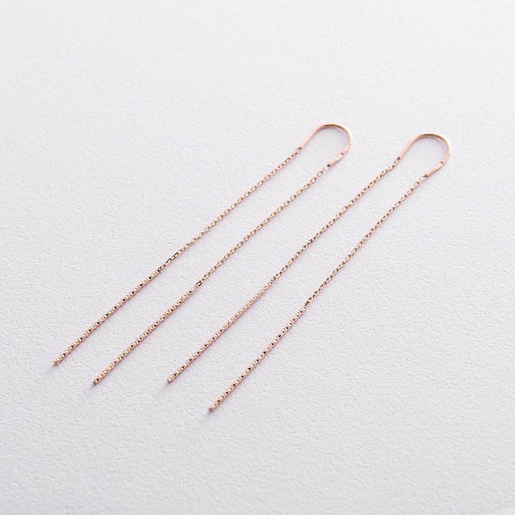 Золотые серьги - протяжки с06700 от ювелирного магазина Оникс - 2