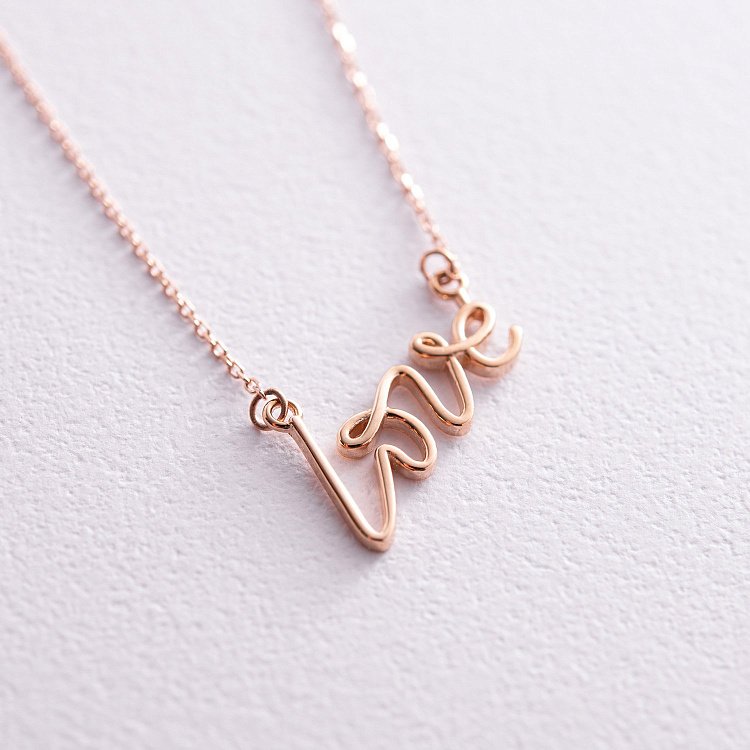 Колье "Love" в красном золоте кол02265 от ювелирного магазина Оникс - 3