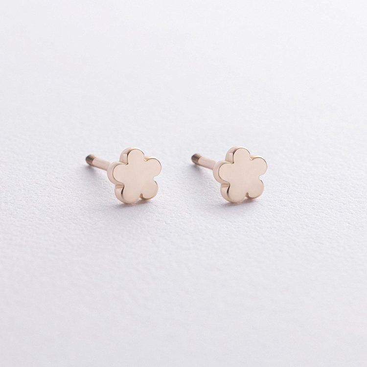 Золоті сережки - пусети "Квіточки" с09240 від ювелірного магазину Онікс