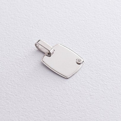 Серебряный кулон для гравировки (фианит) 133029