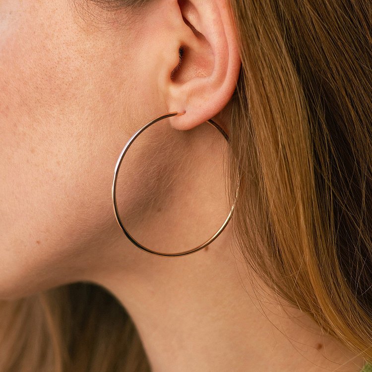 Сережки - кільця в червоному золоті (5.3 см) с02016 від ювелірного магазину Онікс