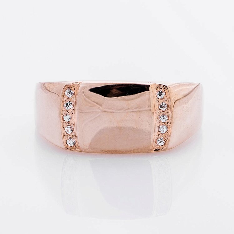 Мужская печатка (фианиты) к00898к от ювелирного магазина Оникс - 2