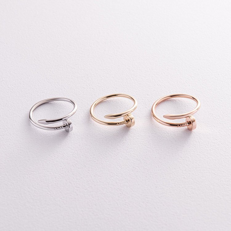 Кольцо "Гвоздь" в желтом золоте к06965 от ювелирного магазина Оникс - 5