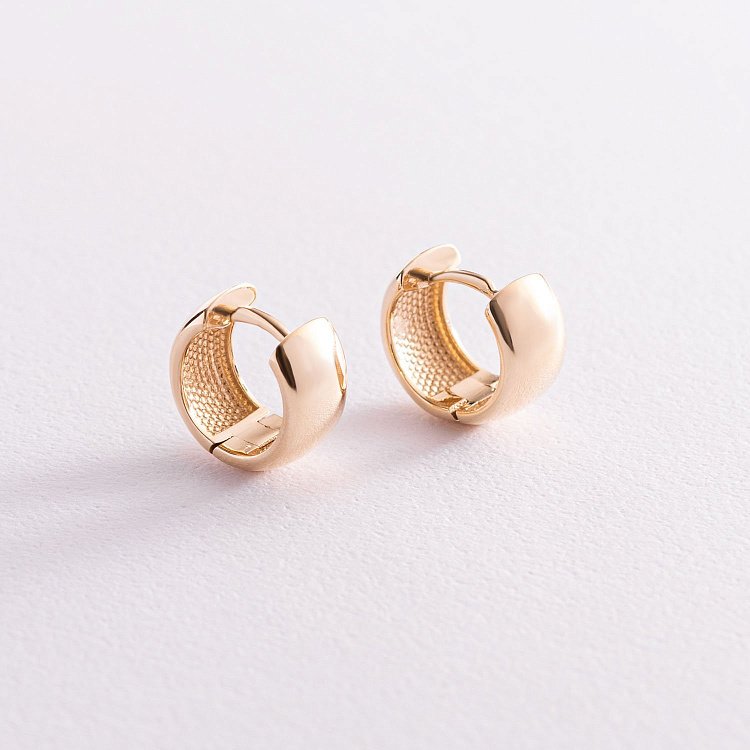 Серьги - кольца в желтом золоте с06952 от ювелирного магазина Оникс