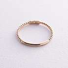 Шариковое кольцо "Мелоди" с фианитами (желтое золото) к07405 от ювелирного магазина Оникс - 5