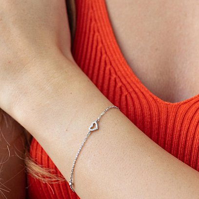 Золотий браслет "Сердечко" з діамантами 538431121 №2