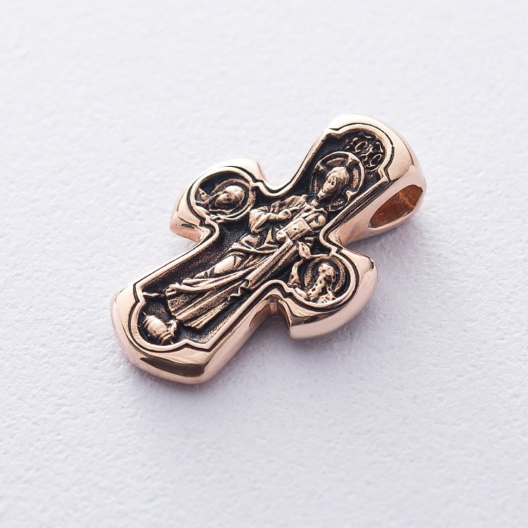 Православный крест с чернением  "Деисус. Божия Матерь "Никопея" п01653 от ювелирного магазина Оникс