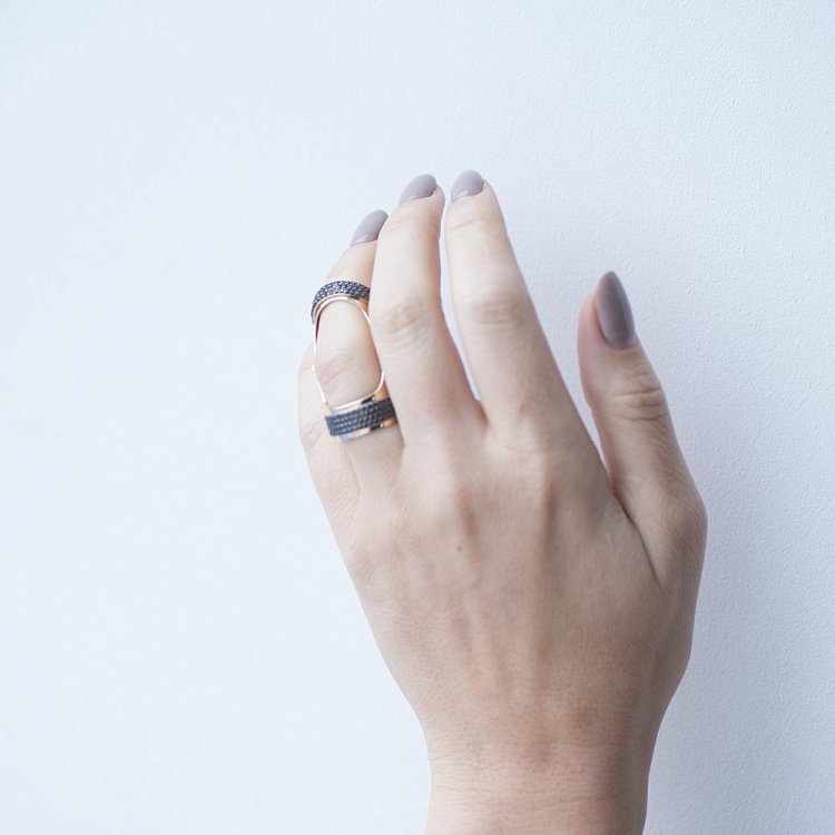 Золотое кольцо на фалангу с фианитами к05248 - 4 Золотое кольцо на фалангу с фианитами к05248 от ювелирного магазина Оникс - 4