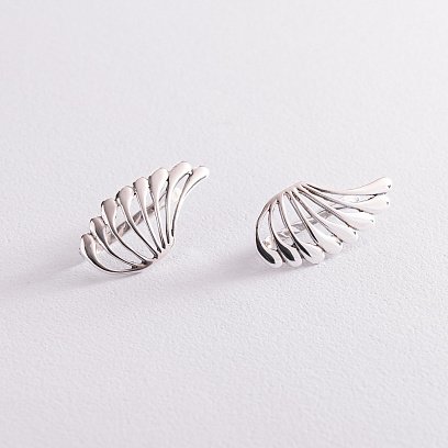 Серебряные серьги " Крылья" 12112 №2