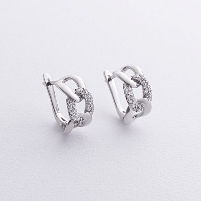 Серебряные серьги "Цепочка" с фанитами 902-00538