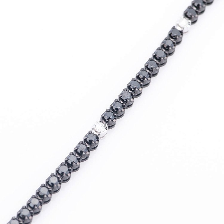 Золотой браслет с черными и белыми бриллиантами бб0007ar от ювелирного магазина Оникс - 1