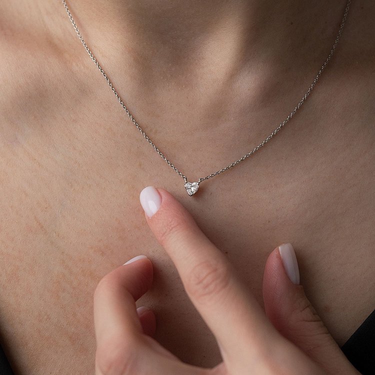 Золоте кольє з діамантом "Сердечко" колб0052nl від ювелірного магазину Онікс - 1