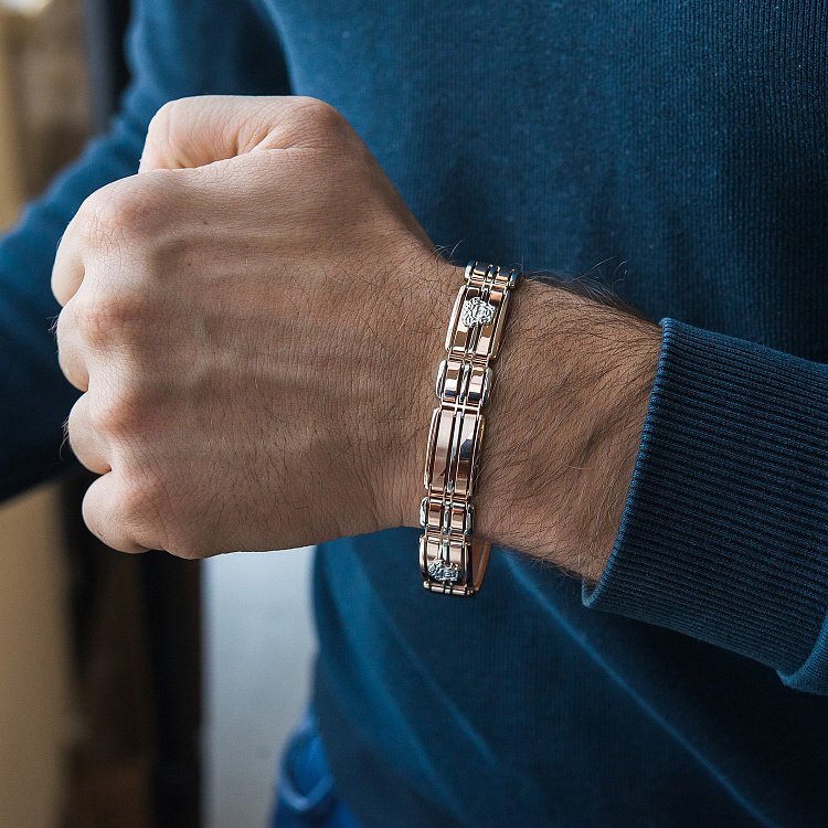 Мужской золотой браслет б04233 от ювелирного магазина Оникс - 1