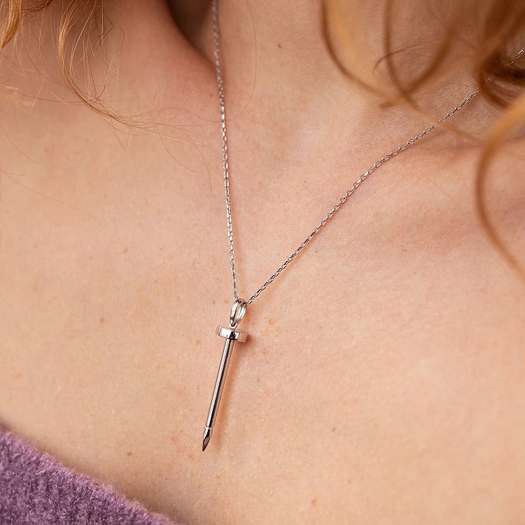 Кольє "Цвях" у білому золоті кол02327 від ювелірного магазину Онікс - 1