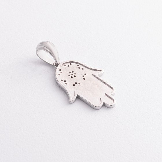Серебряный кулон "Хамса" с фианитами 1187 №3