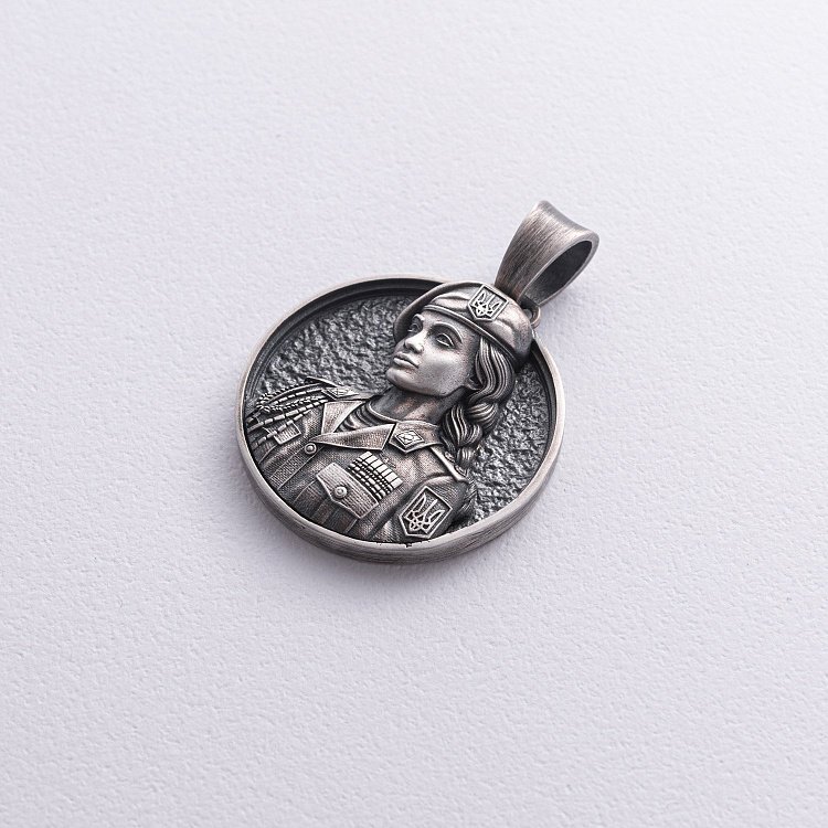 Серебряный кулон "Українська захисниця" 1319 от ювелирного магазина Оникс - 2