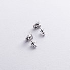 Срібні сережки - пусети "Сплетіння" 122753 от ювелирного магазина Оникс - 2