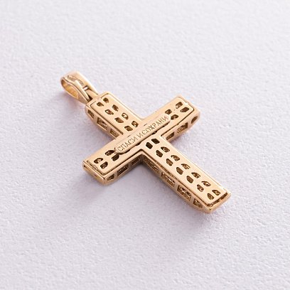 Золотой крестик с фианитами п02259 №3
