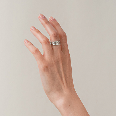 Кольцо "Sharon" с фианитами (белое золото) к08247 №4