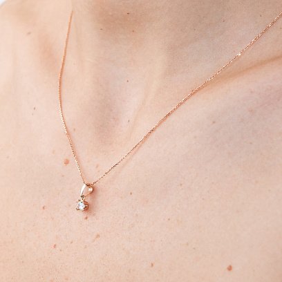 Золотой кулон с фианитом п03230 №3