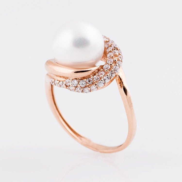 Золотое кольцо с фианитами к01547 от ювелирного магазина Оникс - 2