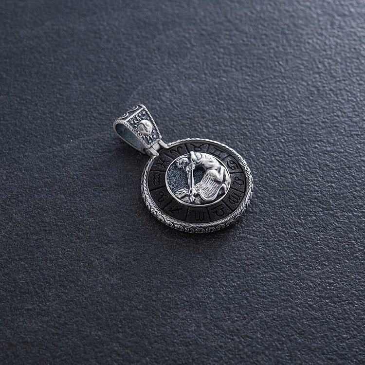 Срібний кулон "Знак зодіаку Стрілець" з ебеном 1041стрілець від ювелірного магазину Онікс - 4