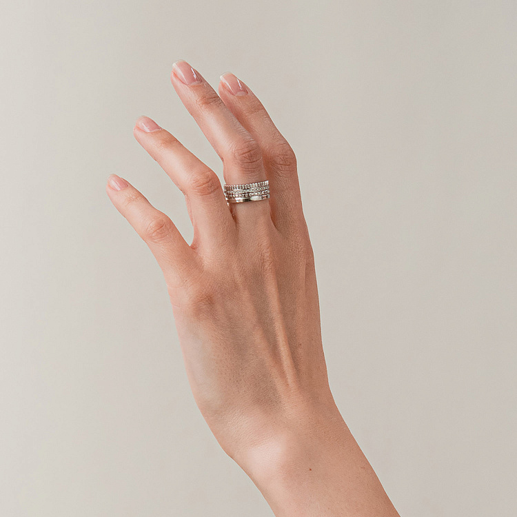 Кольцо "Sharon" с фианитами (белое золото) к08247 от ювелирного магазина Оникс - 3