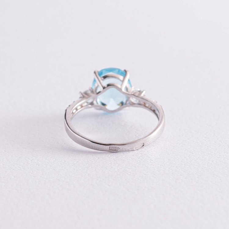 Срібна каблучка (фіаніти, кварц) 1322/1р-QSWB від ювелірного магазину Онікс - 4