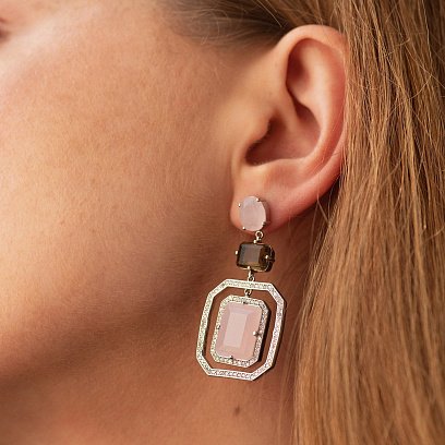 Срібні сережки з фіанітами 121288