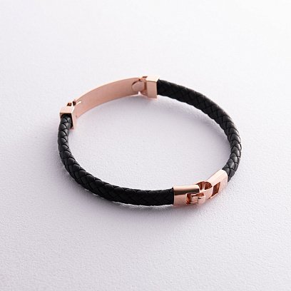 Каучуковий браслет з червоного золота з фіанітами б03983 №3