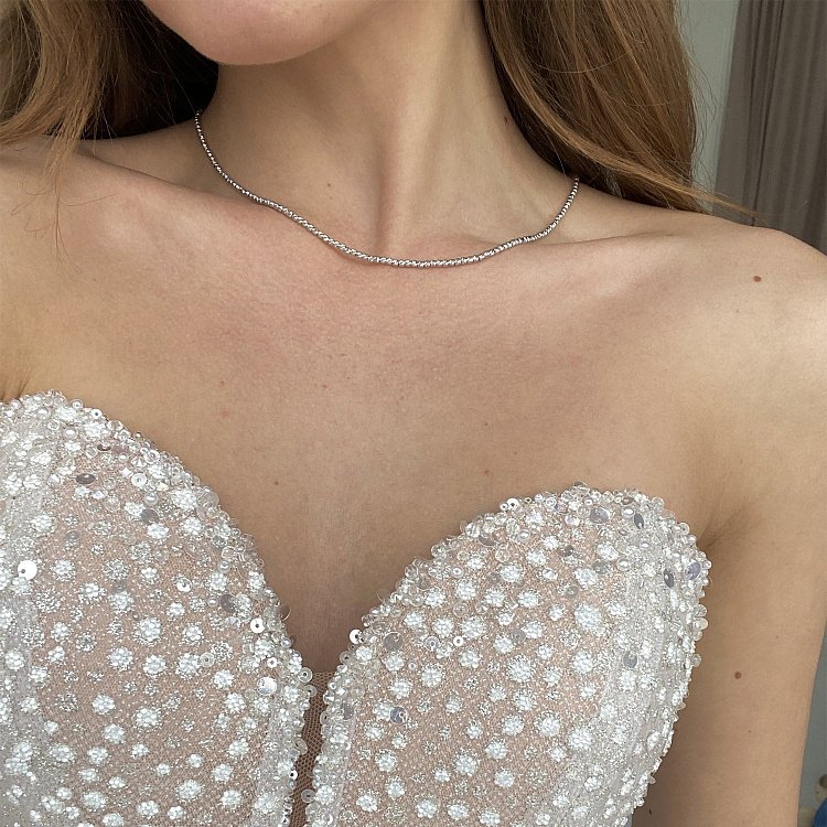 Срібне кольє в стилі мінімалізм 18849 від ювелірного магазину Онікс - 2