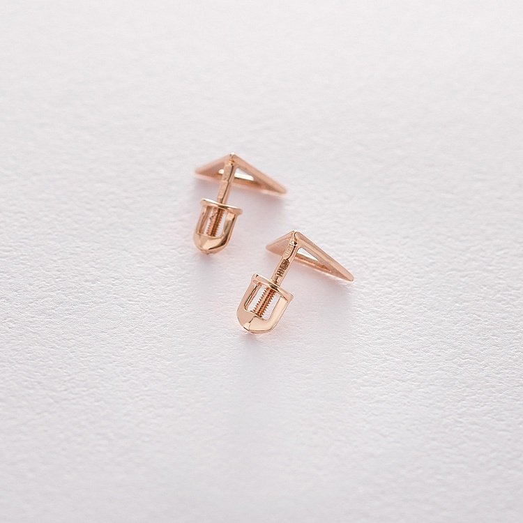 Золоті сережки-пусети "Трикутники" с06312 від ювелірного магазину Онікс - 11